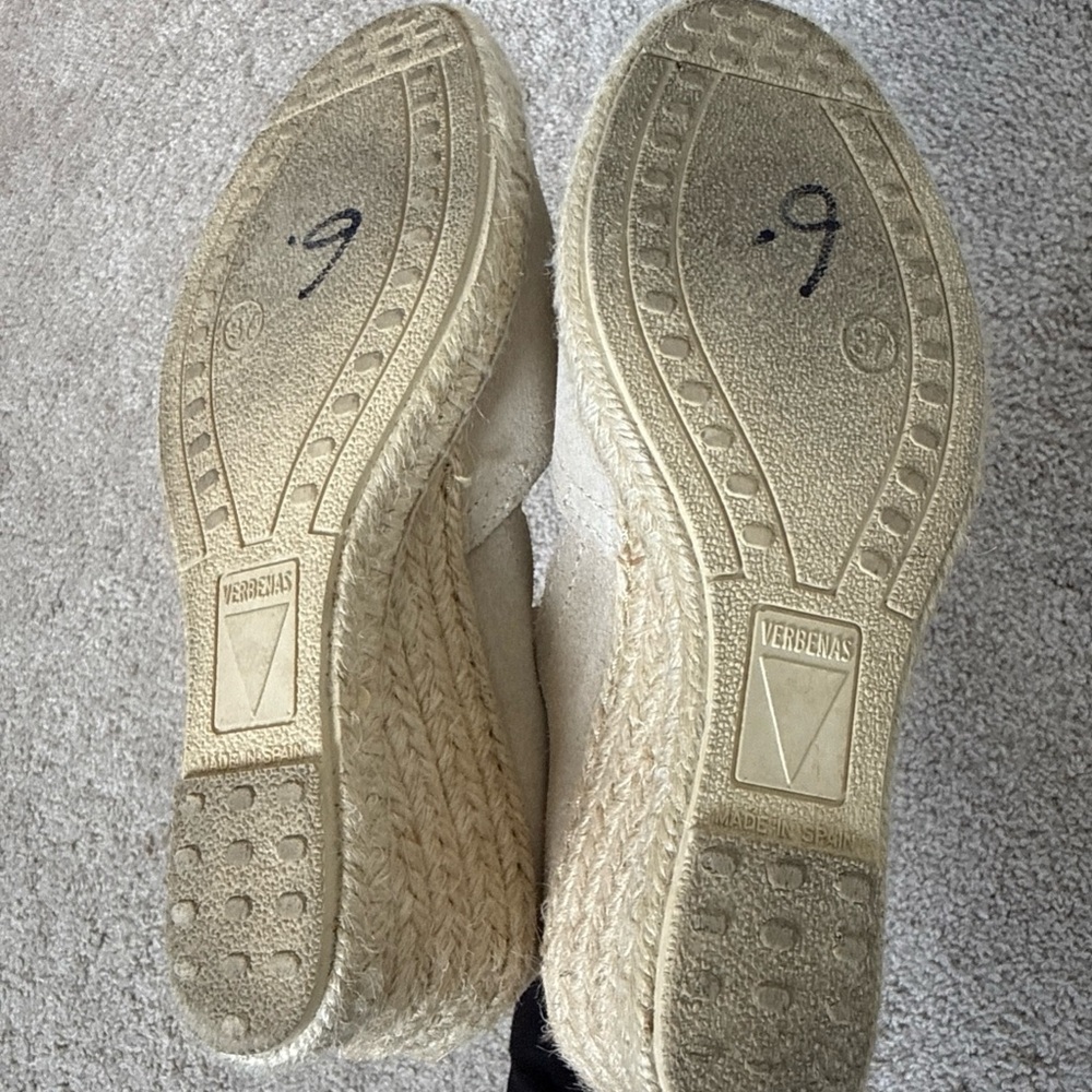 Verbenas Espadrilles Size 37/6.5 Geniune Leather Suede made in Spain Vacation - Picture 6 of 8